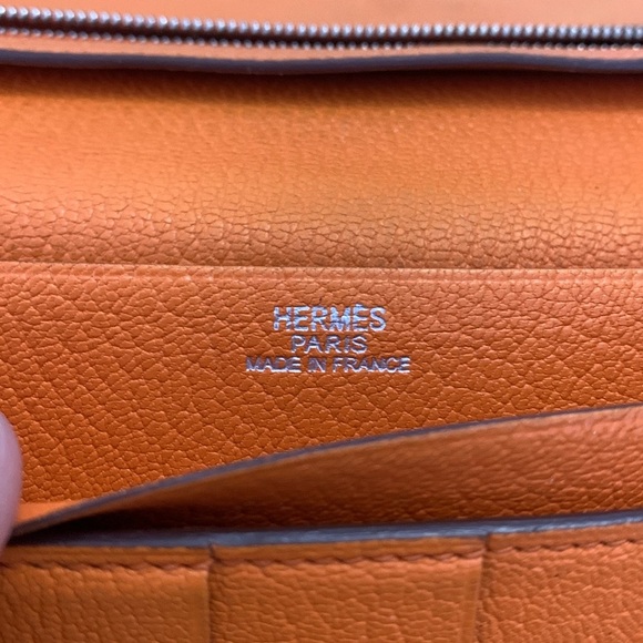 Hermès Bearn Soufflet Wallet Orange Epsom Leather Vintage FAIR CONDITION - Picture 7 of 15